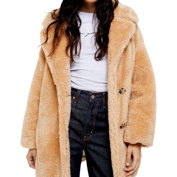 Topshop Faux Fur Coat - Picture 3 of 5